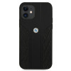 BMW BMHCP12SRSPPK Curve Perforate funda rígida de piel para Apple iPhone 12 mini, negra