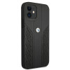 BMW BMHCP12SRSPPK Curve Perforate funda rígida de piel para Apple iPhone 12 mini, negra
