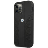 BMW BMHCP12LRSPPK Curve Perforate funda rígida de piel para Apple iPhone 12 Pro Max, negra