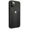BMW BMHCP12LRSPPK Curve Perforate funda rígida de piel para Apple iPhone 12 Pro Max, negra