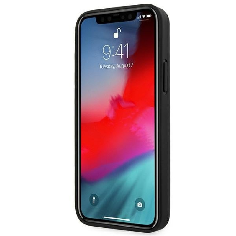 BMW BMHCP12LRSPPK Curve Perforate funda rígida de piel para Apple iPhone 12 Pro Max, negra