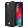BMW BMHCP12MRSCSK Perforate Sides funda rígida de piel para Apple iPhone 12 / 12 Pro, negra