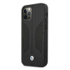 BMW BMHCP12MRSCSK Perforate Sides funda rígida de piel para Apple iPhone 12 / 12 Pro, negra