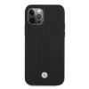 BMW BMHCP12MRSCSK Perforate Sides funda rígida de piel para Apple iPhone 12 / 12 Pro, negra