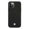 BMW BMHCP12LRSCSK Perforate Sides funda rígida de piel para Apple iPhone 12 Pro Max, negra