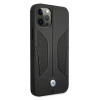 BMW BMHCP12LRSCSK Perforate Sides funda rígida de piel para Apple iPhone 12 Pro Max, negra