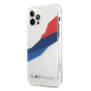 Funda rígida BMW BMHCP12LSKTGT Motorsport Tricolor para Apple iPhone 12 Pro Max, transparente