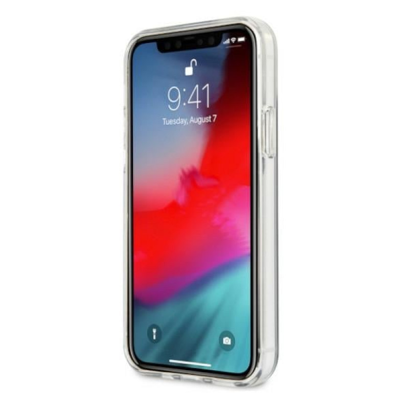 Funda rígida BMW BMHCP12LSKTGT Motorsport Tricolor para Apple iPhone 12 Pro Max, transparente