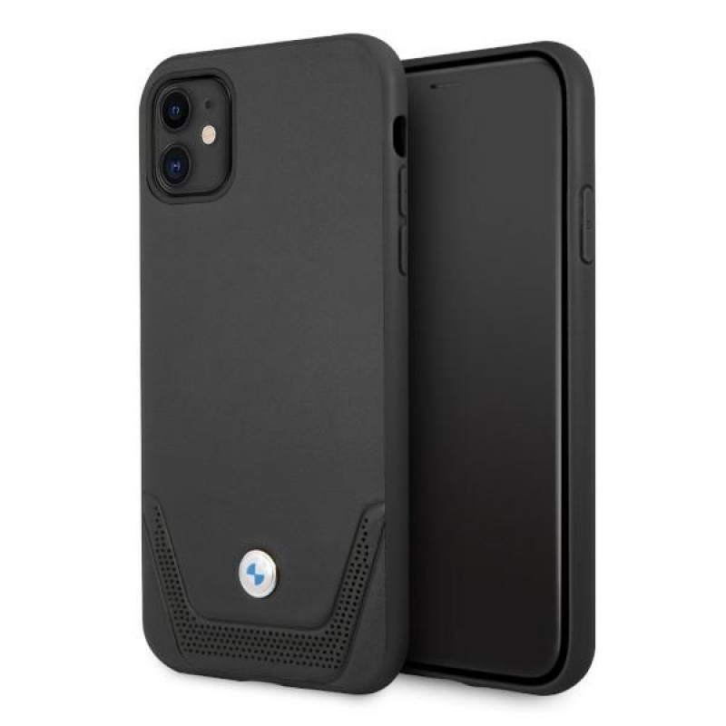 Funda rígida BMW BMHCN61RSWPK Leather Perforate para Apple iPhone 11, negra
