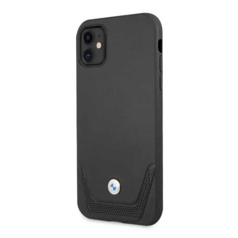 Funda rígida BMW BMHCN61RSWPK Leather Perforate para Apple iPhone 11, negra
