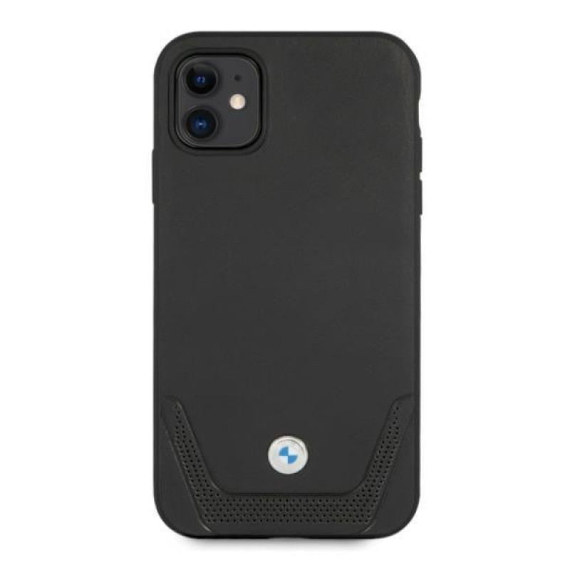 Funda rígida BMW BMHCN61RSWPK Leather Perforate para Apple iPhone 11, negra