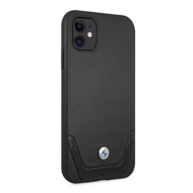 Funda rígida BMW BMHCN61RSWPK Leather Perforate para Apple iPhone 11, negra