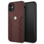 Funda rígida BMW BMHCN61RSPPR Leather Curve Perforate para Apple iPhone 11, roja