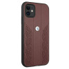 Funda rígida BMW BMHCN61RSPPR Leather Curve Perforate para Apple iPhone 11, roja