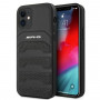 Funda rígida Mercedes-AMG AMHCP12SGSEBK Leather Debossed Lines para Apple iPhone 12 mini, negra