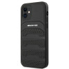 Funda rígida Mercedes-AMG AMHCP12SGSEBK Leather Debossed Lines para Apple iPhone 12 mini, negra