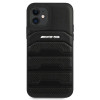 Funda rígida Mercedes-AMG AMHCP12SGSEBK Leather Debossed Lines para Apple iPhone 12 mini, negra