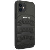 Funda rígida Mercedes-AMG AMHCP12SGSEBK Leather Debossed Lines para Apple iPhone 12 mini, negra