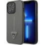 Guess GUHCP13LPSATLG funda rígida para Apple iPhone 13 Pro, Saffiano Triangle Logo, plateada