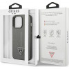 Guess GUHCP13LPSATLG funda rígida para Apple iPhone 13 Pro, Saffiano Triangle Logo, plateada