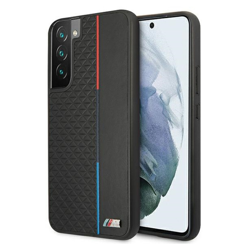 BMW BMHCS22MTRTBK funda rígida para Samsung Galaxy S22+, M Collection Triangles, negra