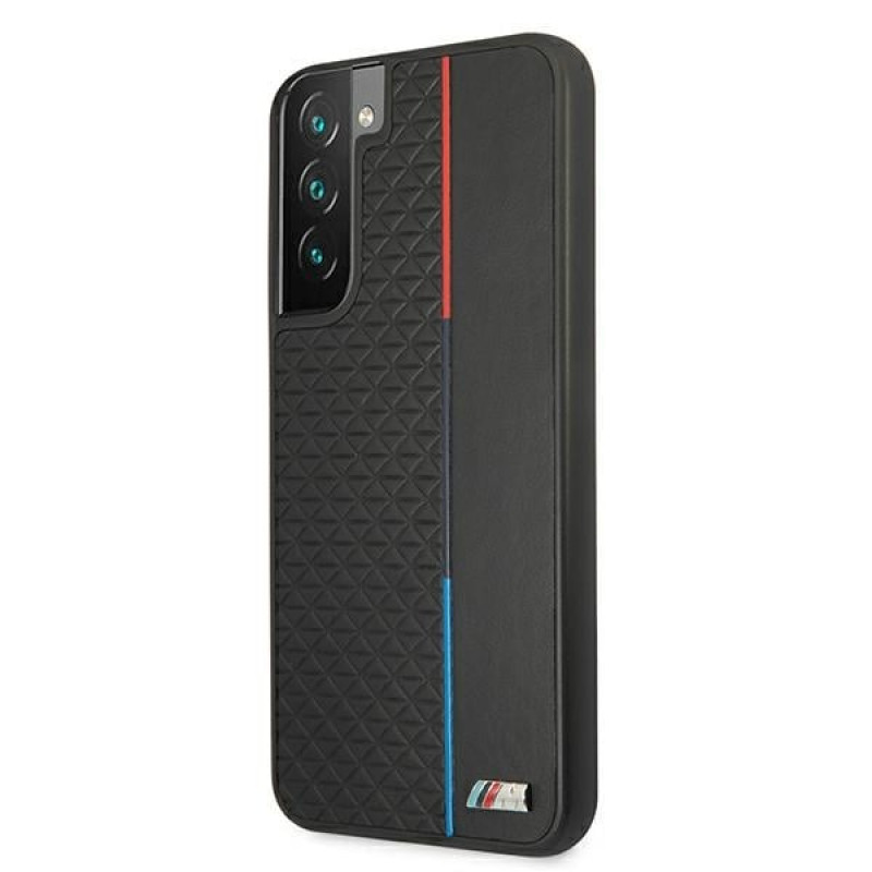 BMW BMHCS22MTRTBK funda rígida para Samsung Galaxy S22+, M Collection Triangles, negra