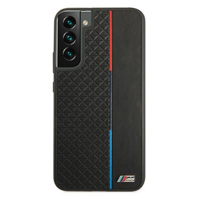 BMW BMHCS22MTRTBK funda rígida para Samsung Galaxy S22+, M Collection Triangles, negra