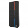 BMW BMBKS22MTRTBK funda tipo libro para Samsung Galaxy S22+, M Collection Triangles, negra