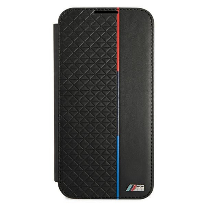 BMW BMBKS22MTRTBK funda tipo libro para Samsung Galaxy S22+, M Collection Triangles, negra