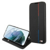 BMW BMBKS22MTRTBK funda tipo libro para Samsung Galaxy S22+, M Collection Triangles, negra