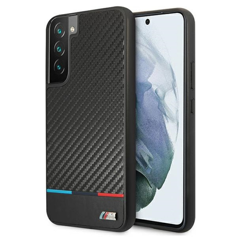 BMW BMHCS22MPUCARTCBK funda rígida para Samsung Galaxy S22+, M Collection Triangles, negra