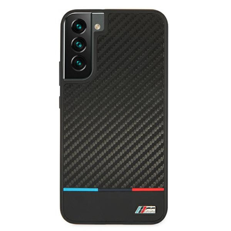 BMW BMHCS22MPUCARTCBK funda rígida para Samsung Galaxy S22+, M Collection Triangles, negra