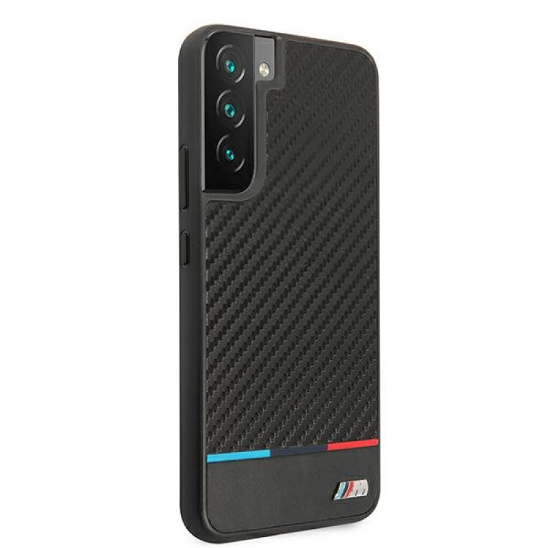 BMW BMHCS22MPUCARTCBK funda rígida para Samsung Galaxy S22+, M Collection Triangles, negra
