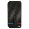 BMW BMBKS22MPUCARTCBK funda tipo libro para Samsung Galaxy S22+, M Collection Triangles, negra