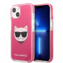 Karl Lagerfeld KLHCP13STPECPI funda rígida para Apple iPhone 13 mini 5,4″, Choupette Head, fucsia