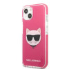 Karl Lagerfeld KLHCP13STPECPI funda rígida para Apple iPhone 13 mini 5,4″, Choupette Head, fucsia