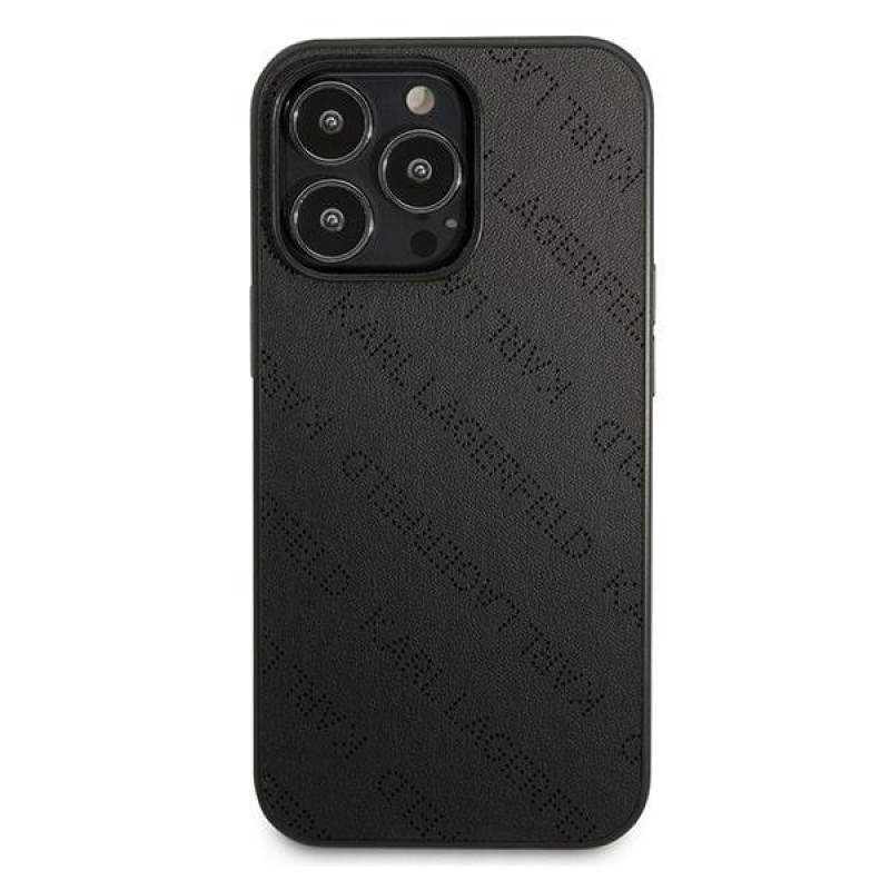 Karl Lagerfeld KLHCP13LPTLK funda rígida para Apple iPhone 13 Pro, Perforated Allover, negra