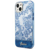 Guess GUHCP14MHGPLHB funda rígida para Apple iPhone 14 Plus / 15 Plus, Porcelain Collection, azul