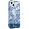 Guess GUHCP14MHGPLHB funda rígida para Apple iPhone 14 Plus / 15 Plus, Porcelain Collection, azul