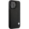 BMW BMHCP14L22RBDK Leather Blue Dots funda rígida para iPhone 14 Pro 6,1", negra