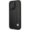 BMW BMHCP14X22RBDK Leather Blue Dots funda rígida para iPhone 14 Pro Max 6,7", negra