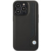 BMW BMHCP14X22RBDK Leather Blue Dots funda rígida para iPhone 14 Pro Max 6,7", negra