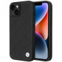 BMW BMHCP14S22RQDK Leather Quilted funda rígida para iPhone 14 6,1", negra