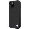 BMW BMHCP14S22RQDK Leather Quilted funda rígida para iPhone 14 6,1", negra