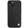 BMW BMHCP14S22RQDK Leather Quilted funda rígida para iPhone 14 6,1", negra