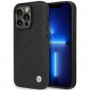 BMW BMHCP14L22RQDK Leather Quilted funda rígida para iPhone 14 Pro 6,1", negra