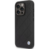 BMW BMHCP14L22RQDK Leather Quilted funda rígida para iPhone 14 Pro 6,1", negra