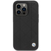 BMW BMHCP14L22RQDK Leather Quilted funda rígida para iPhone 14 Pro 6,1", negra