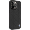 BMW BMHCP14L22RQDK Leather Quilted funda rígida para iPhone 14 Pro 6,1", negra