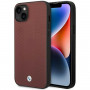 BMW BMHCP14S22RFGR Leather Diamond Pattern funda rígida para iPhone 14 6,1", burdeos
